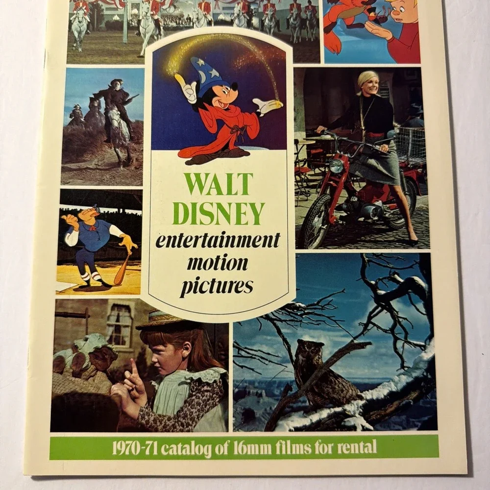 Walt Disney Entertainment Motion Pictures 1970-1971 Catalog of 16mm films rental